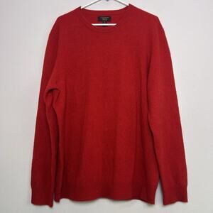 Club Room Men's 100% Cashmere Red Crew Neck Sweater Sz XL Holiday Quite Luxury